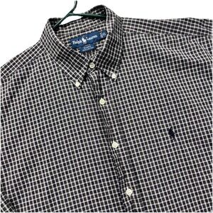 Vintage Ralph Lauren Blake Shirt Mens XL Plaid Button‎ Down Long Sleeve Office